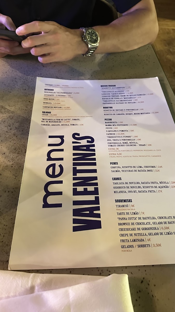 Menu Valentina's Porto-2