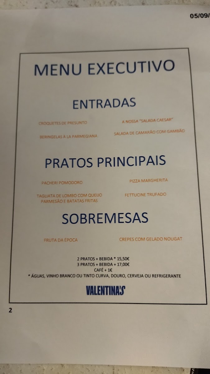 Menu Valentina's Porto-8
